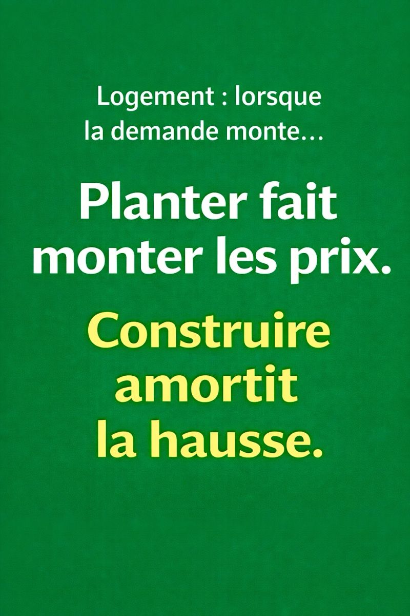 Planter fait monter les prix. Construire amortit la hausse.