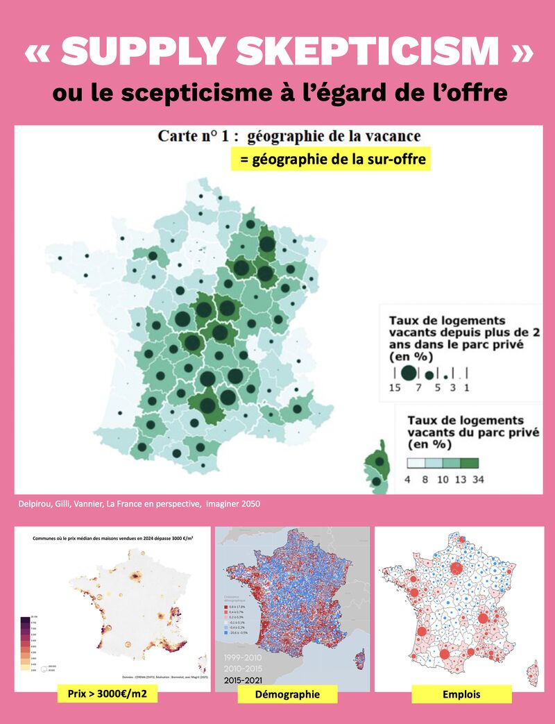 Du dénie de pénurie, au scepticisme à l’égard de l&rsquo;offre (et de toute production de logements en général)