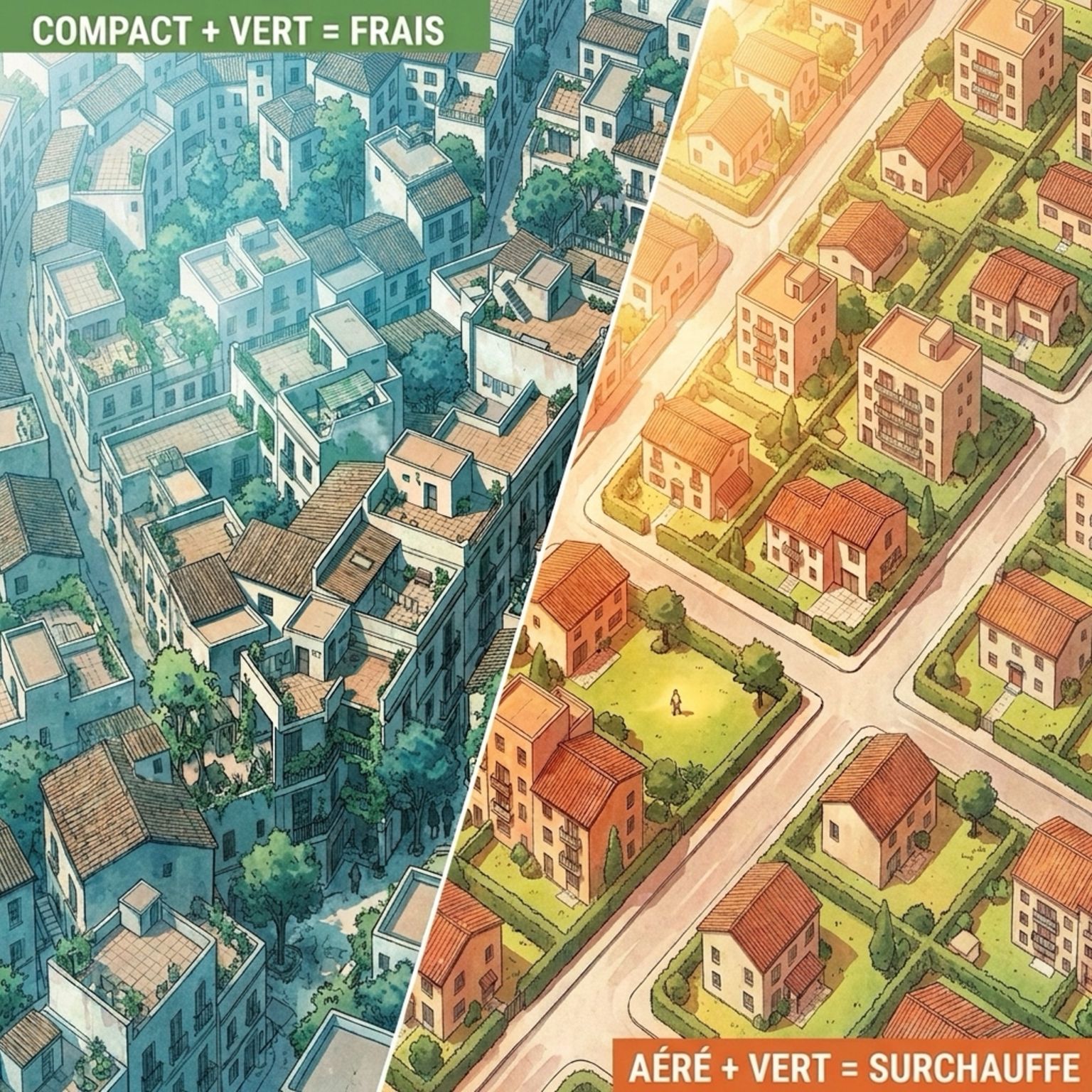 En ville, l&rsquo;endroit le plus invivable en canicule n&rsquo;est pas le plus construit – c&rsquo;est le plus découvert